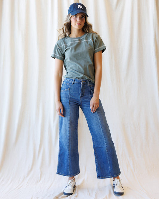 High Rise Seamed Wide Leg Ankle in 26 view 2 - High-Waisted - High Rise Ankle Jeans (bottom)