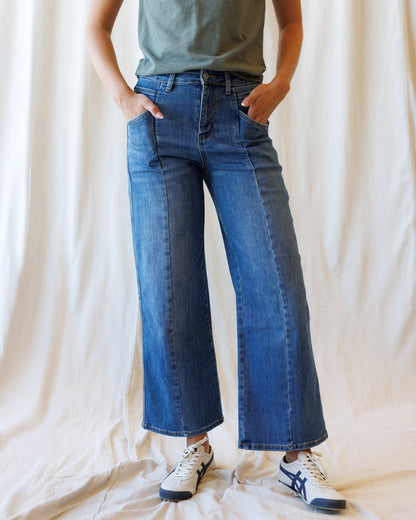 High Rise Seamed Wide Leg Ankle in 27 view 3 - High-Waisted - High Rise Ankle Jeans (bottom)