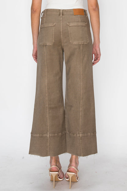 High Rise Slim Crop Palazzo in TAUPE view 4 - High-Waisted - High Rise Palazzo Pants (bottom)