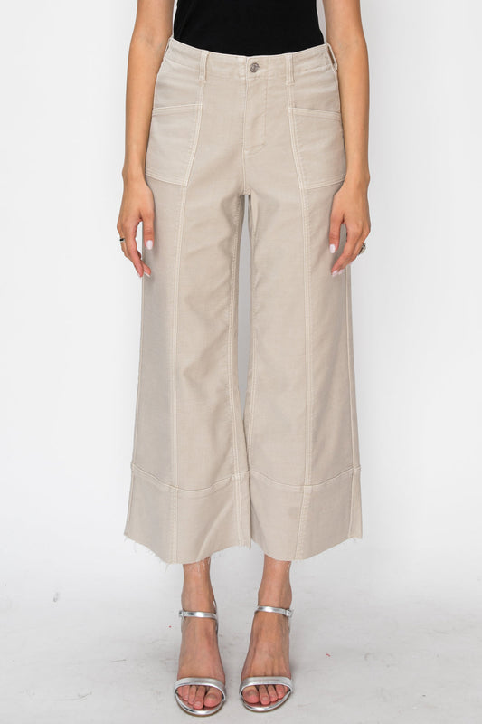High Rise Slim Crop Palazzo Jeans in OFF WHITE view 2 - High-Waisted - High Rise Jeans Women (bottom)