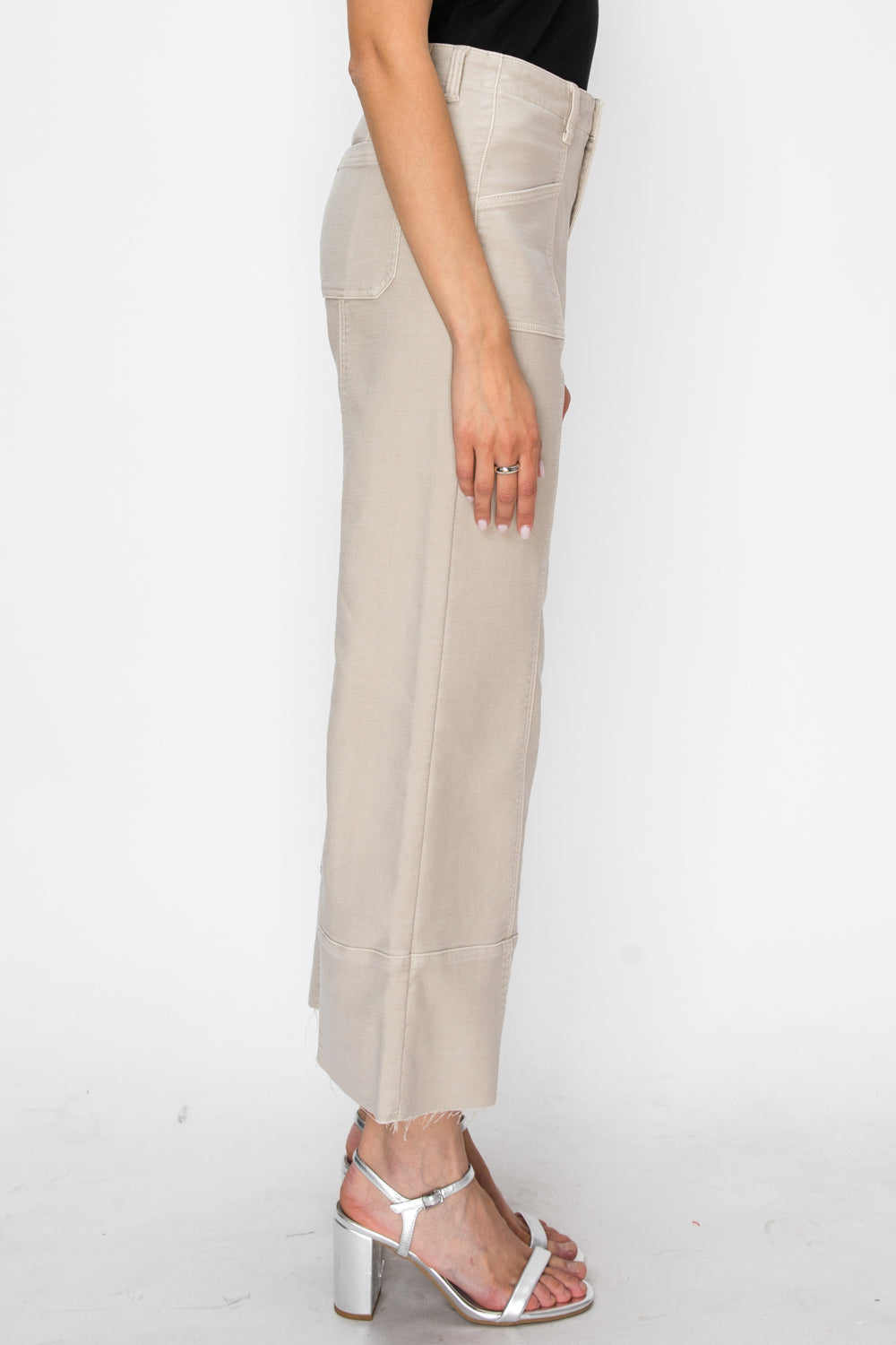 High Rise Slim Crop Palazzo Jeans in OFF WHITE view 3 - High-Waisted - High Rise Jeans Women (bottom)