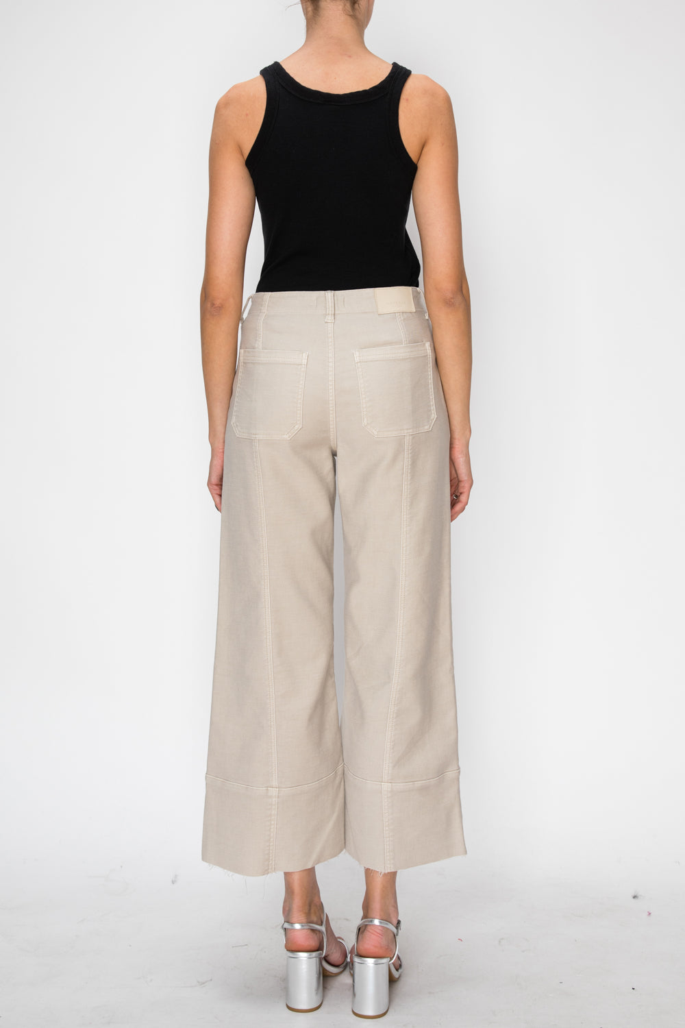 High Rise Slim Crop Palazzo Jeans in OFF WHITE view 7 - High-Waisted - High Rise Jeans Women (bottom)