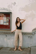 high rise slim High Rise Slim Crop Palazzo Jeans OFF WHITE (bottom) - shop at us.meeeshop
