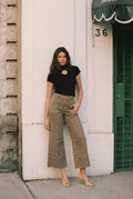high rise slim High Rise Slim Crop Palazzo TAUPE (piece) - shop at us.meeeshop