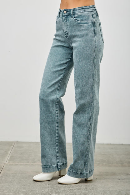 High Rise Slim Wide Straight - MeeeShop Women's Fashion