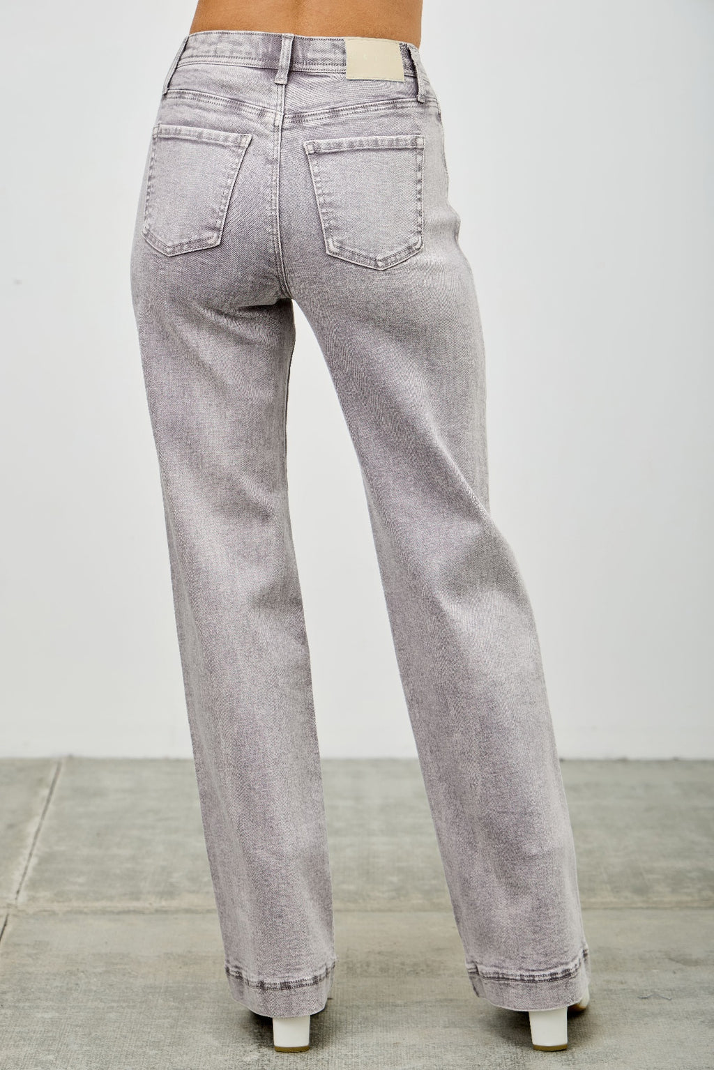 High Rise Slim Wide Straight Acid green view 12 (bottom) - high rise straight leg jeans, high rise stra - shop at us.meeeshop