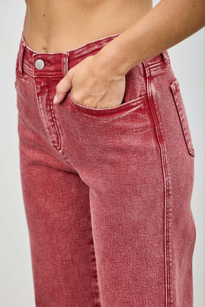 High Rise Slim Wide Straight view 32 - High-Waisted - High Rise Straight Leg Jeans (bottom)