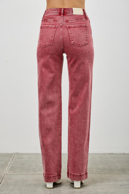 High Rise Slim Wide Straight view 35 - High-Waisted - High Rise Straight Leg Jeans (bottom)
