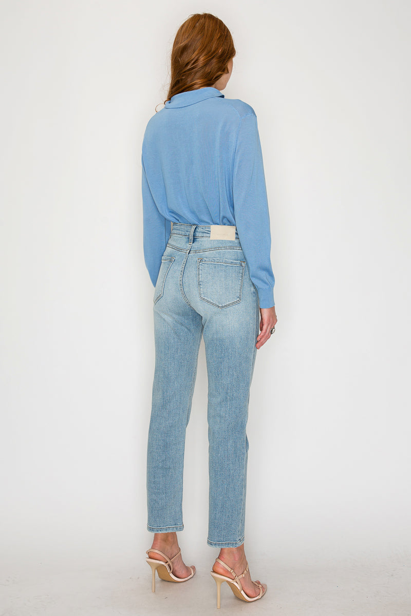 High Rise Straight Leg Jeans in 5 (26) view 3 - High-Waisted - High Rise Jeans Women (bottom)