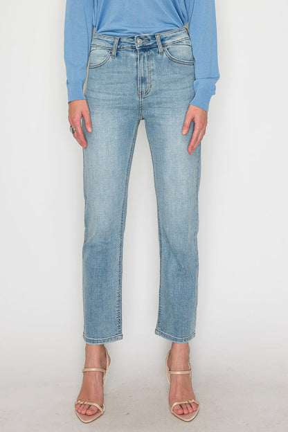 High Rise Straight Leg Jeans in 7 (27) view 4 - High-Waisted - High Rise Jeans Women (bottom)