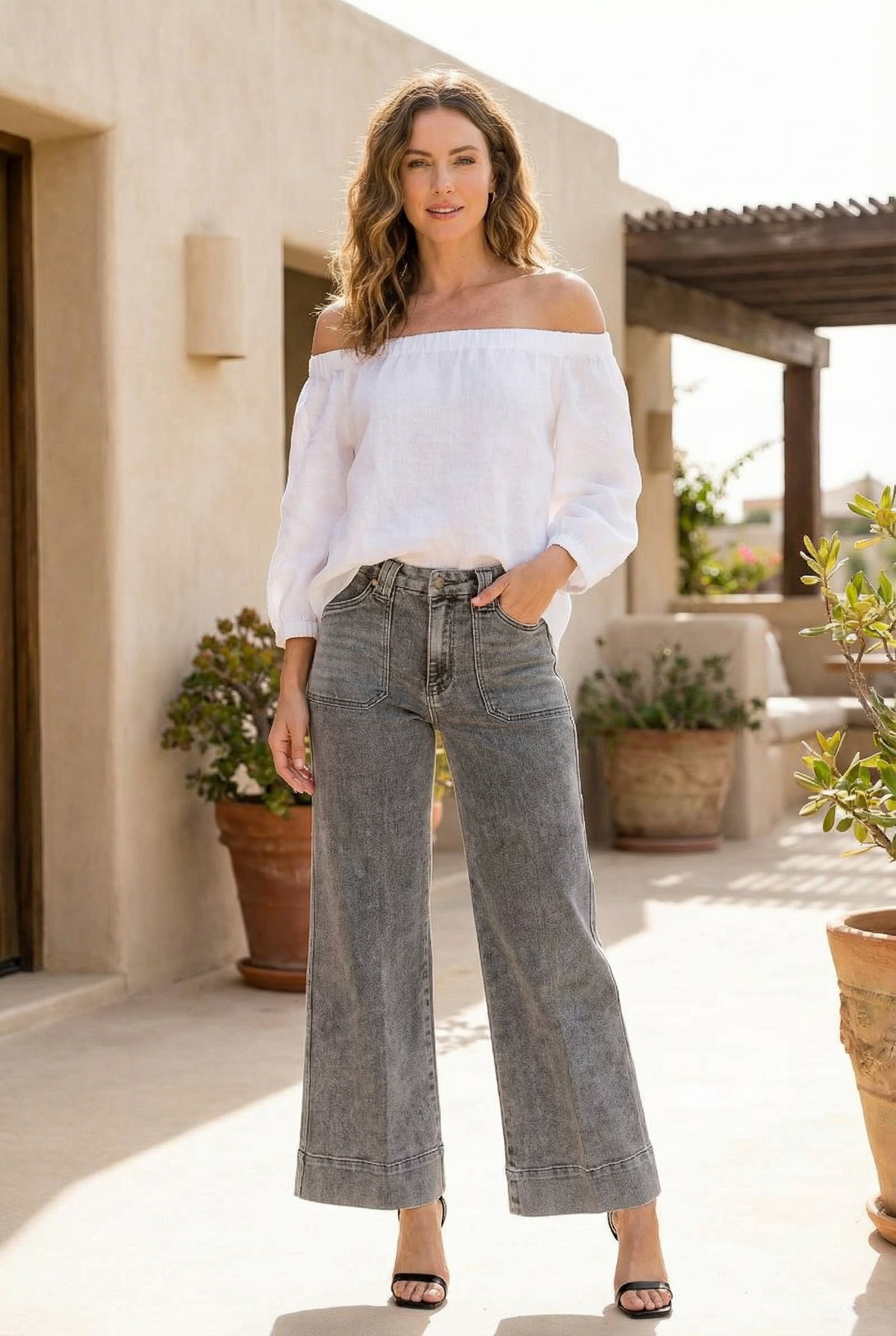 High Rise the Perfect Palazzo Jeans in 3 (25) - High-Waisted - High Rise Jeans Women (bottom)