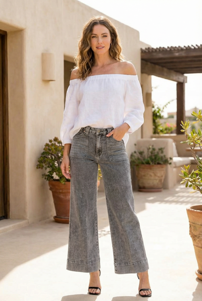 High Rise the Perfect Palazzo Jeans in 3 (25) - High-Waisted - High Rise Jeans Women (bottom)