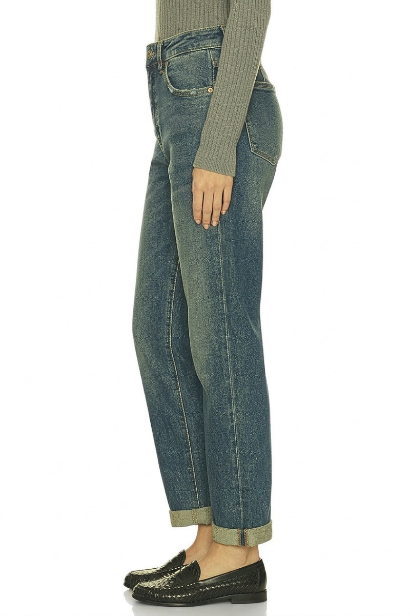 High Rise Tinted Modern Boyfriend Jeans in TINTED DARK view 3 - High-Waisted - High Rise Jeans Women (bottom)