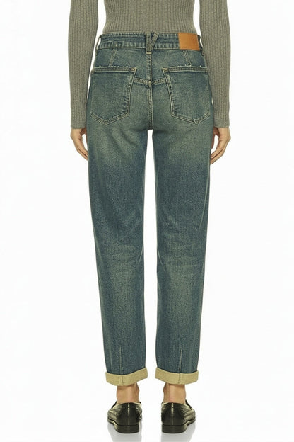 High Rise Tinted Modern Boyfriend Jeans in TINTED DARK view 4 - High-Waisted - High Rise Jeans Women (bottom)