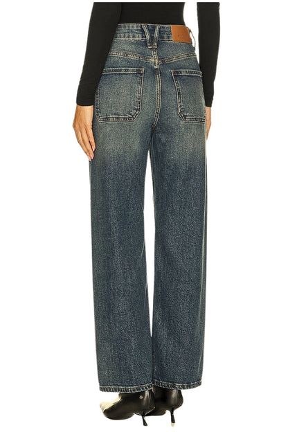 High Rise Tinted Tummy Control Palazzo Jeans in TINTED DARK view 6 - High-Waisted - High Rise Jeans Women (bottom)