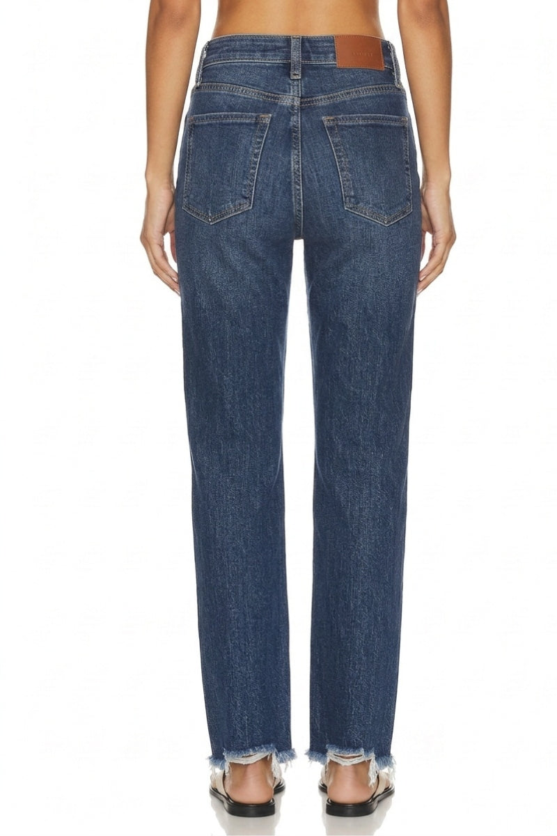 High Rise Tummy Control Crop Wide Leg Jeans in Dark wash view 6 - High-Waisted - High Rise Jeans Women (bottom)