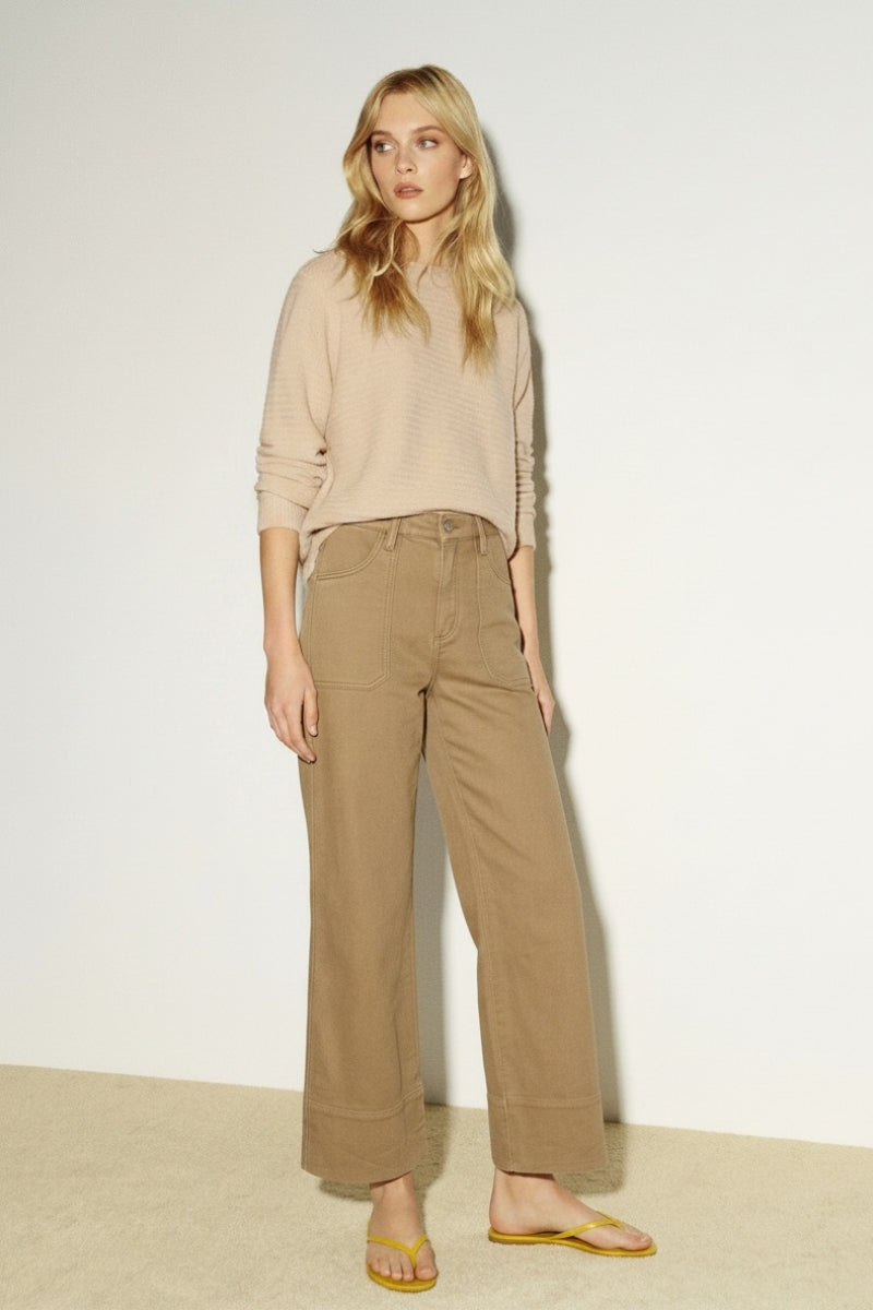 High Rise Tummy Control Garment Dyed Palazzo Jeans view 10 - High-Waisted - High Rise Jeans Women (bottom)