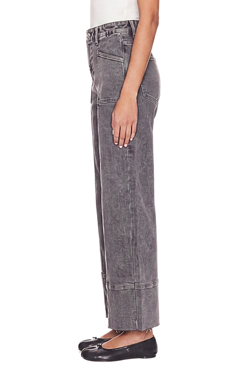 High Rise Tummy Control Grey Palazzo Jeans in LIGHT GREY view 4 - High-Waisted - High Rise Jeans Women (bottom)
