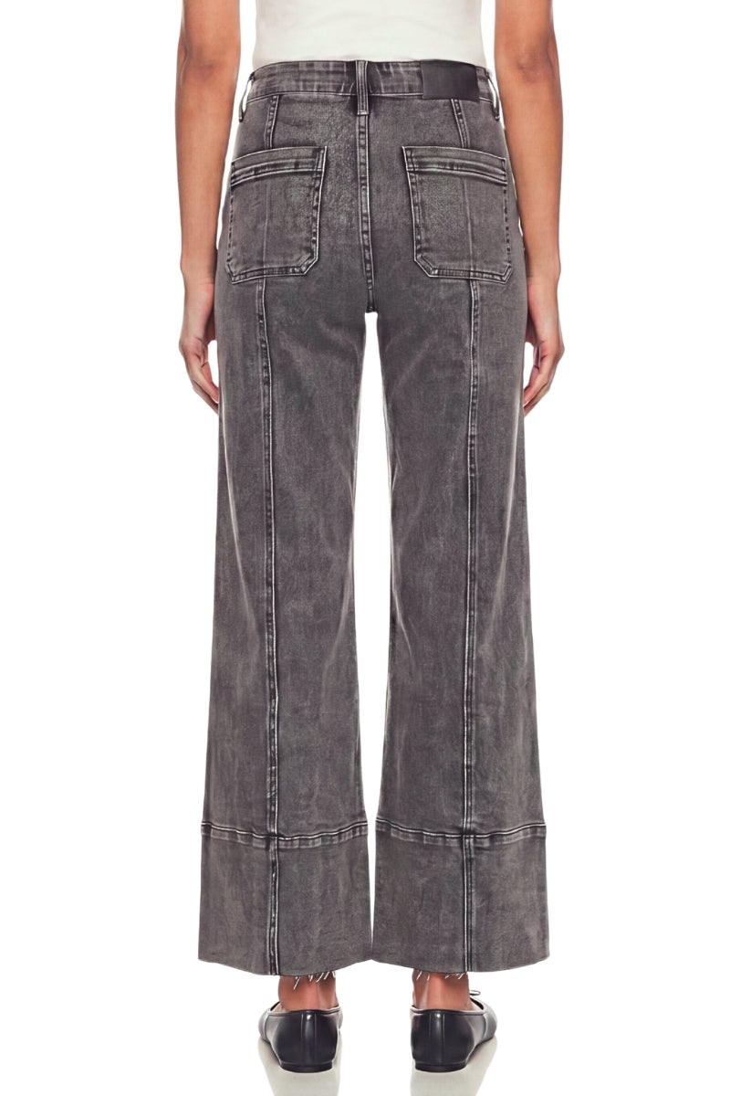 High Rise Tummy Control Grey Palazzo Jeans in LIGHT GREY view 7 - High-Waisted - High Rise Jeans Women (bottom)
