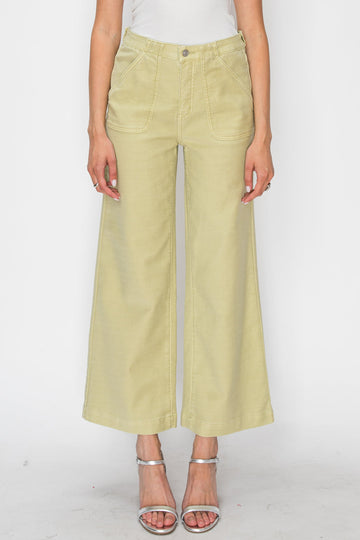 High Rise Wide Leg Sage Jeans - MeeeShop Women's Fashion