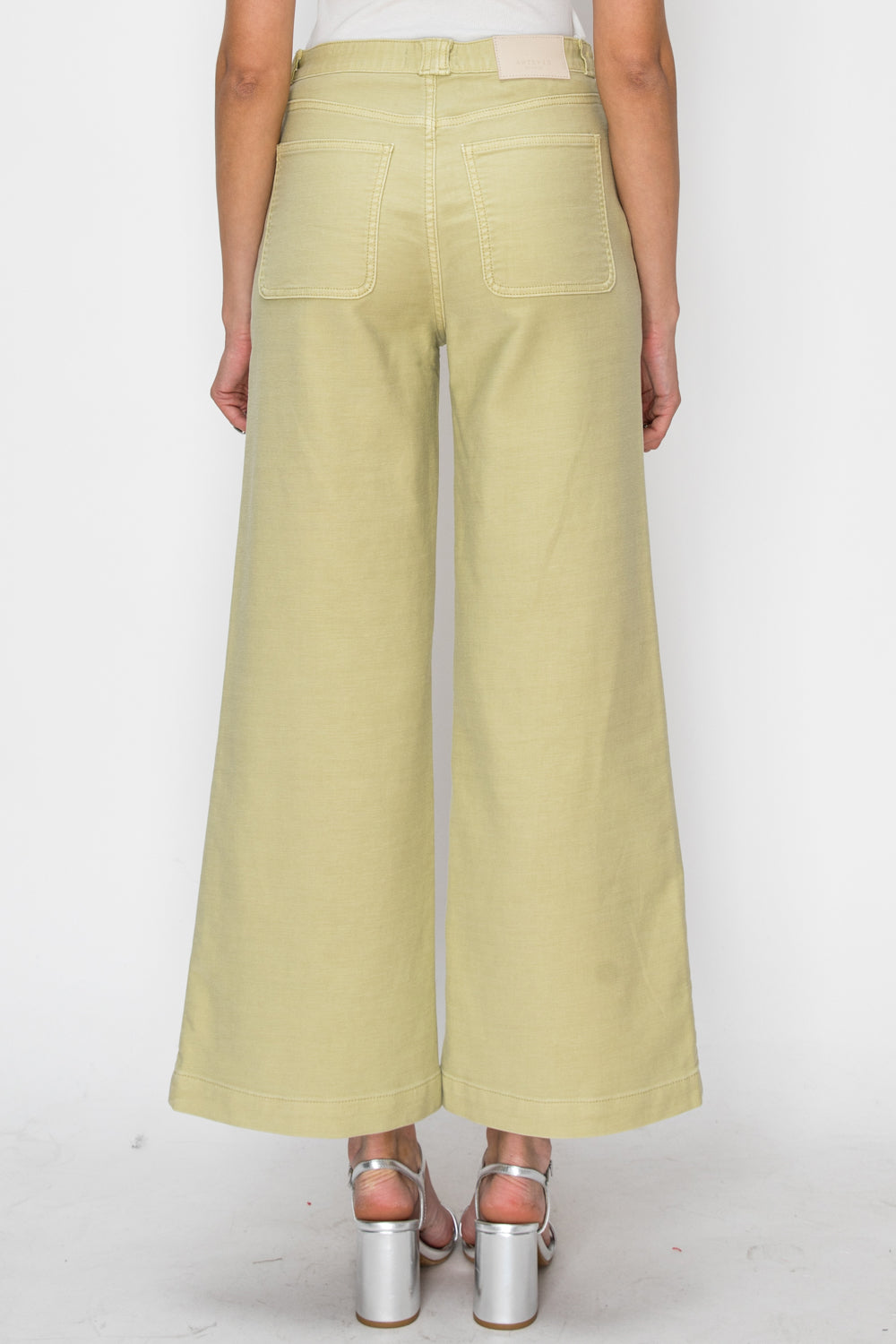 High Rise Wide Leg Sage Jeans in Sage Green view 4 - High-Waisted - High Rise Jeans Women (bottom)