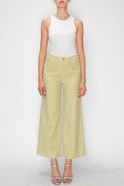 High Rise Wide Leg Sage Jeans in Sage Green view 5 - High-Waisted - High Rise Jeans Women (bottom)
