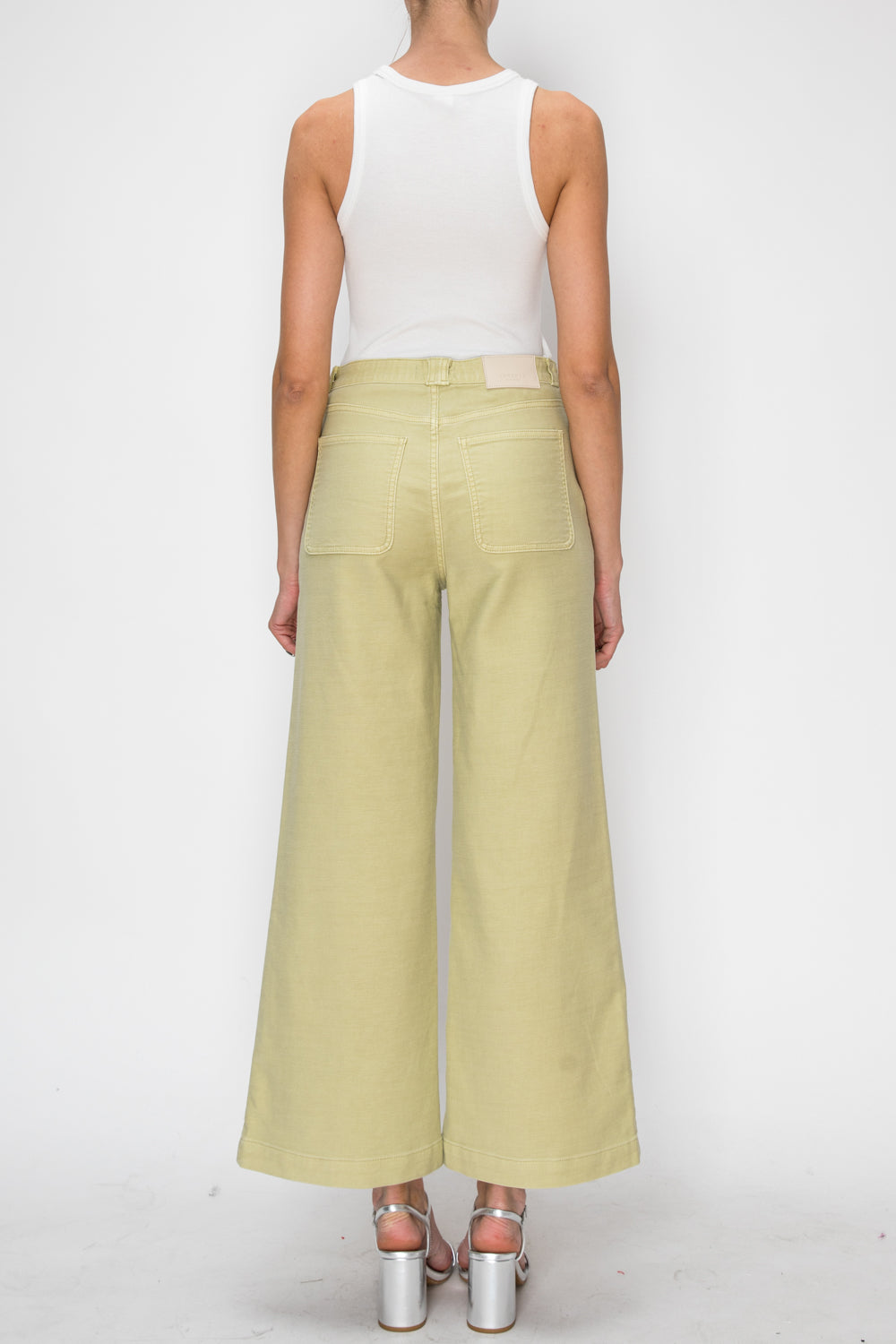 High Rise Wide Leg Sage Jeans in Sage Green view 7 - High-Waisted - High Rise Jeans Women (bottom)