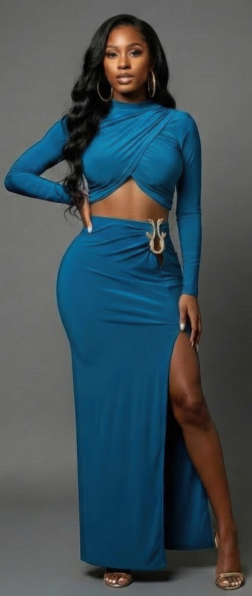 High Slit Side Maxi Skirt Set L view 3 (dress) - cod mw2 season 6 crashing, cod bo2 stat tracker, s2655 - shop at us.meeeshop