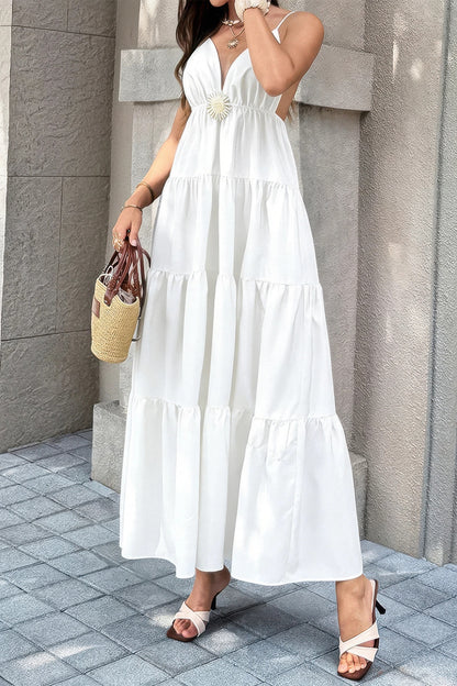 High Waist Sleeveless Open Back Full Dress in Black view 10 - High-Waisted - High Waisted Dress Pants