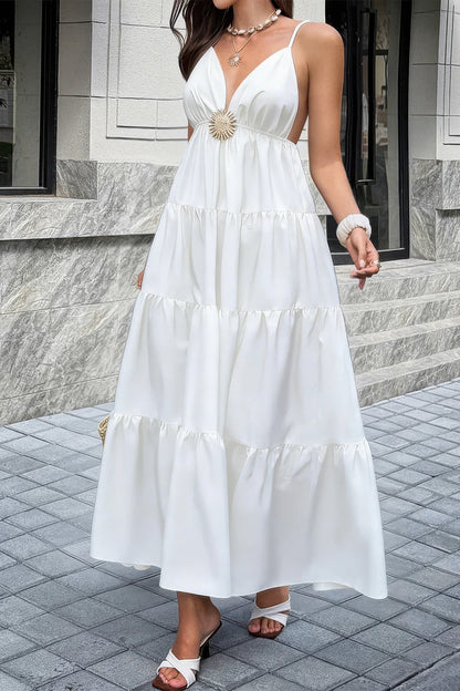 High Waist Sleeveless Open Back Full Dress in Black view 11 - High-Waisted - High Waisted Dress Pants