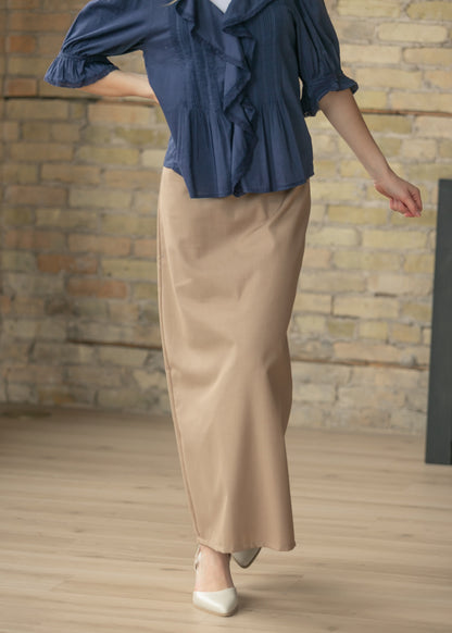 Hollis Long Maxi Skirt in Tan view 3 (dress)