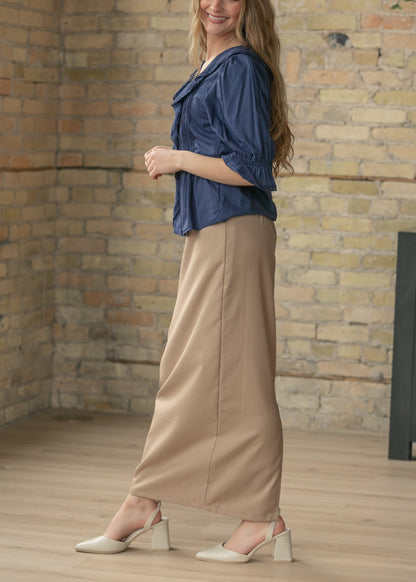 Hollis Long Maxi Skirt in Tan view 5 (dress)
