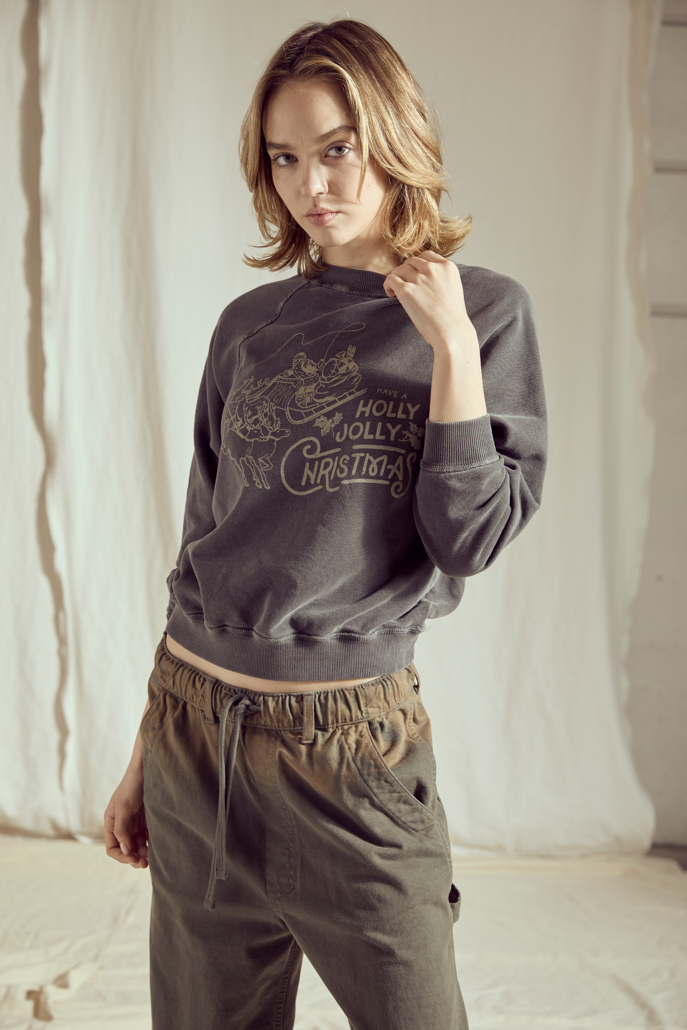 Holly Jolly Sweatshirt in S view 2 - Holly Jolly Sweatshirt Women (top)