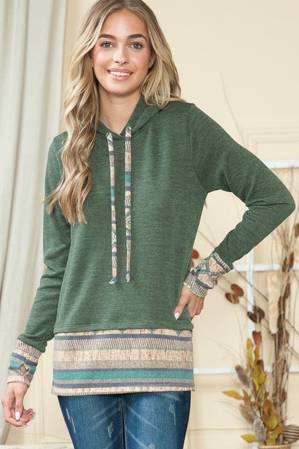 Hoodie Pullover with Thumbhole Sleeves in L view 3 - Thumbhole Hoodie (top)