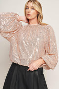 Hope You Remember Sequin Top ROSE GOLD (top) - wish you top, hope you best, hope you best wishes - shop at us.meeeshop