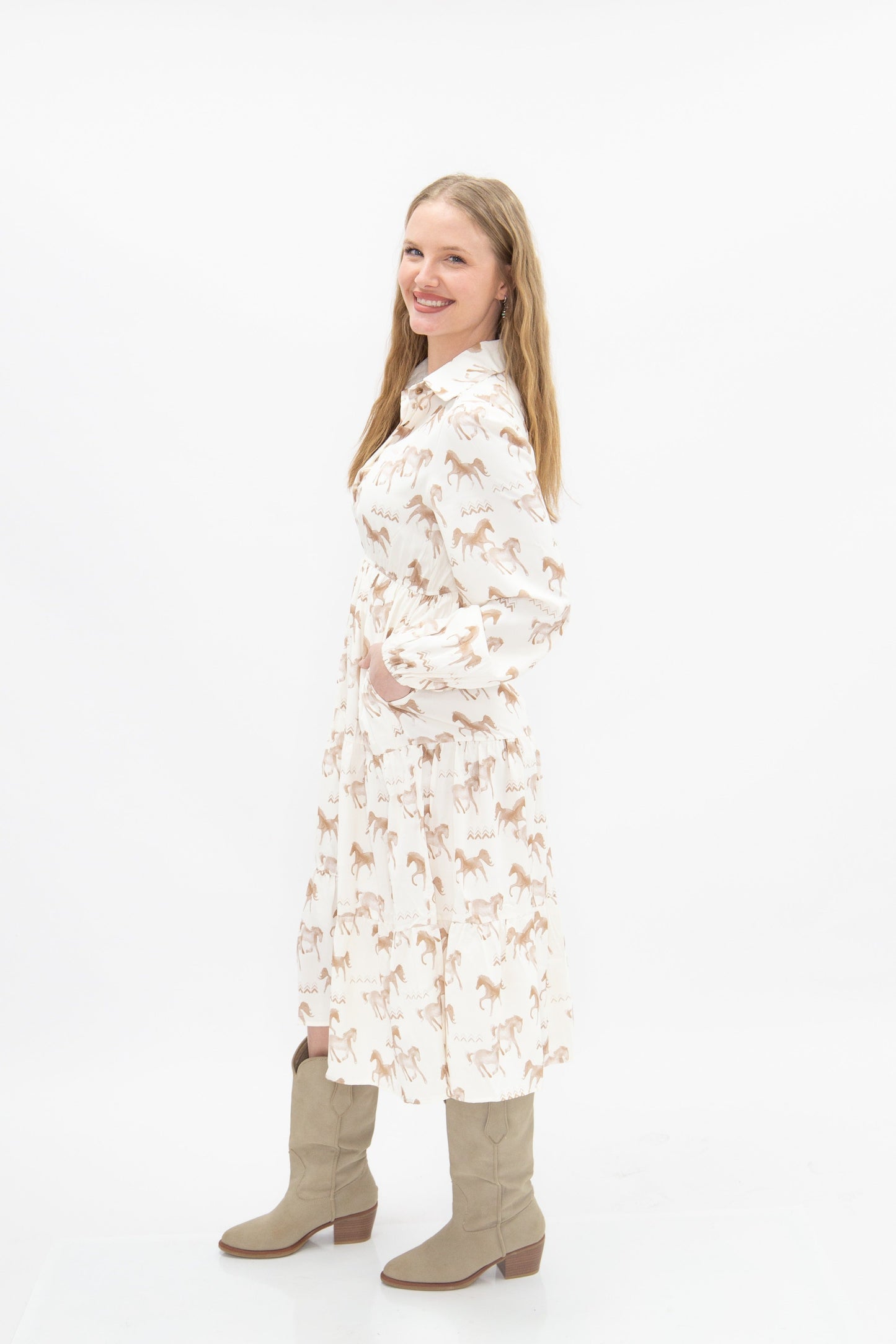 Horse Print Shirt Dress view 9 - Horse Print Dress Women