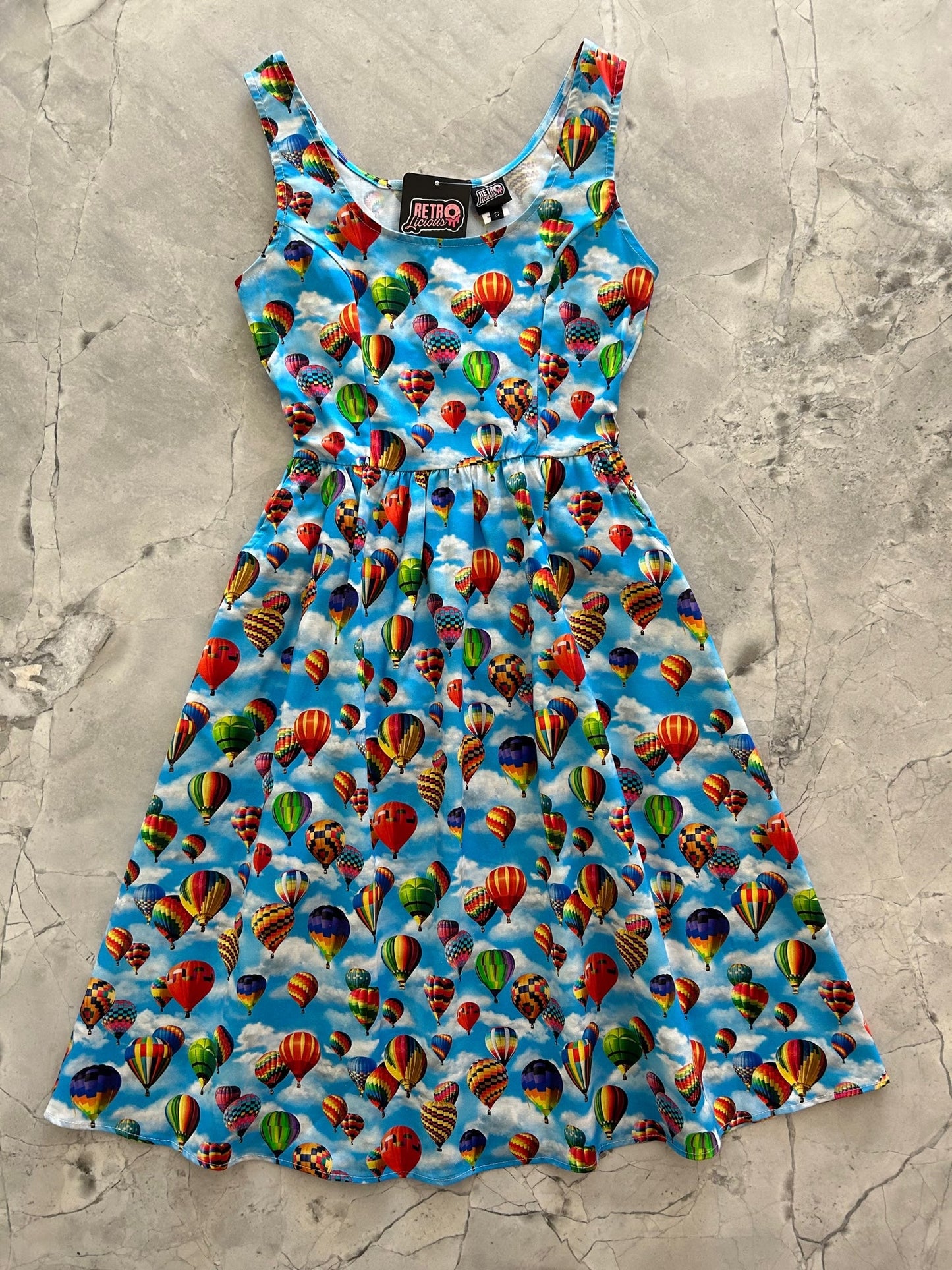 Hot Air Balloons Fit & Flare Dress in XL view 5 - Air Balloon Dress