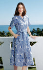 Hudson Tiered Dress Navy White Geo