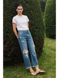 Hybrid High Rise Straight Leg Jeans 3 (25) (bottom) - leg jeans, straight leg jeans - shop at us.meeeshop