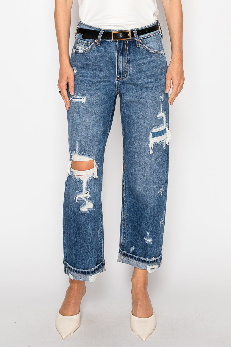 Hybrid High Rise Straight Leg Jeans in 11 (29) view 5 - High-Waisted (bottom)