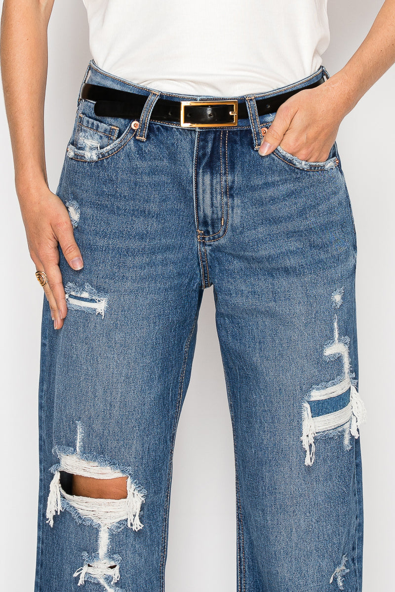 Hybrid High Rise Straight Leg Jeans view 8 - High-Waisted (bottom)