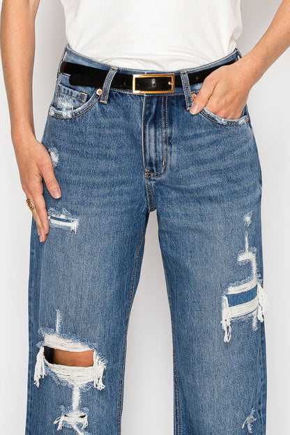 Hybrid High Rise Straight Leg Jeans view 8 - High-Waisted (bottom)