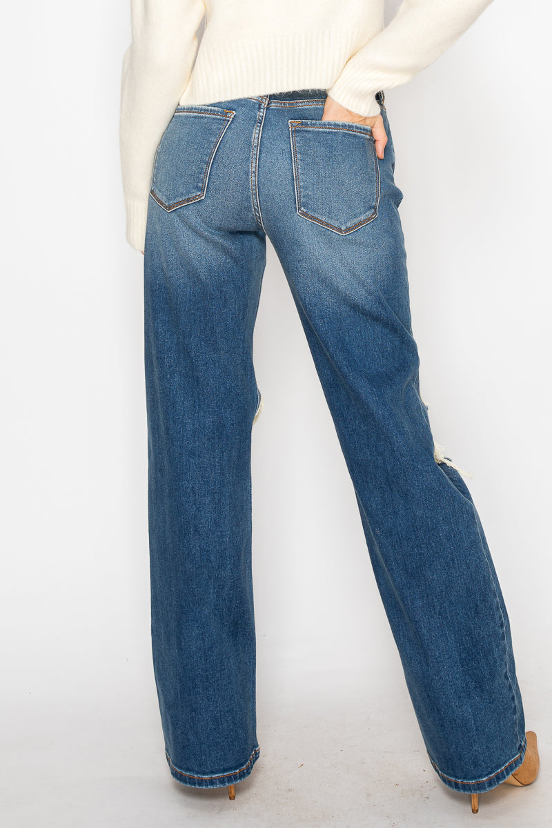 Hybrid Stretch Ripped Relaced Flare Jeans in 7 (27) view 4 - Comfort Stretch - Hybrid Jeans Stretch (bottom)