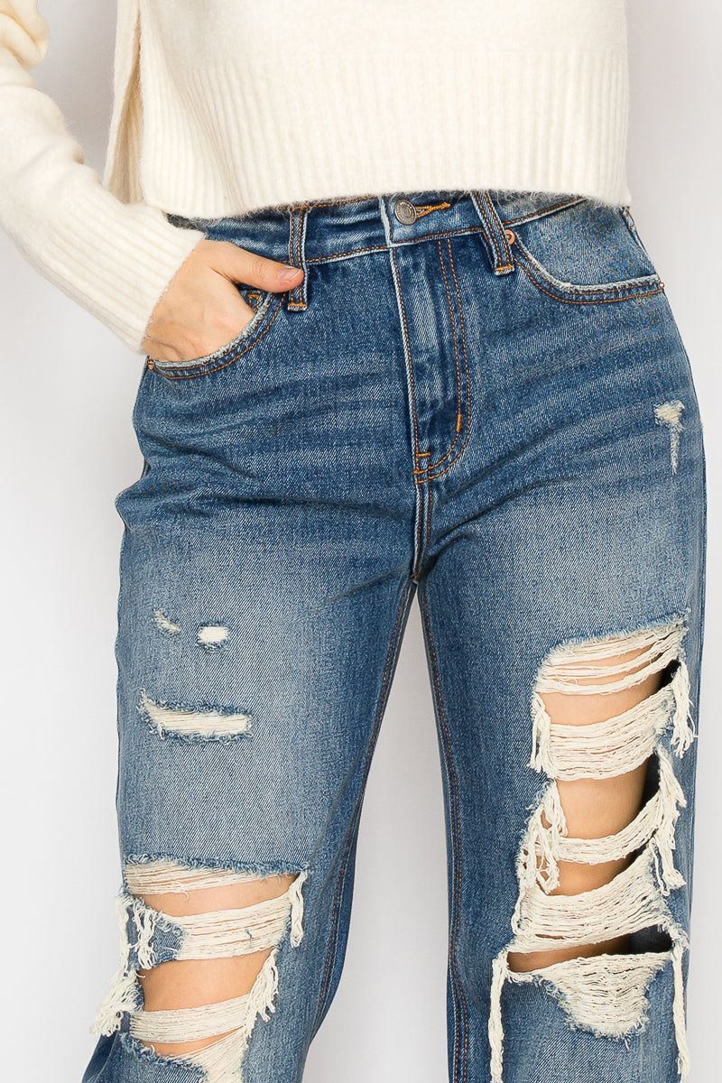 Hybrid Stretch Ripped Relaced Flare Jeans view 8 - Comfort Stretch - Hybrid Jeans Stretch (bottom)