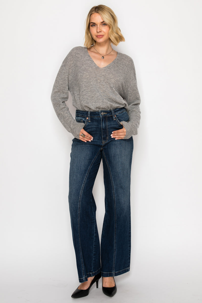 Hybrid Stretch Ripped Ultra High Rise Relaxed Flare Jeans in 9 (28) view 5 - High-Waisted - Hybrid Jeans Stretch