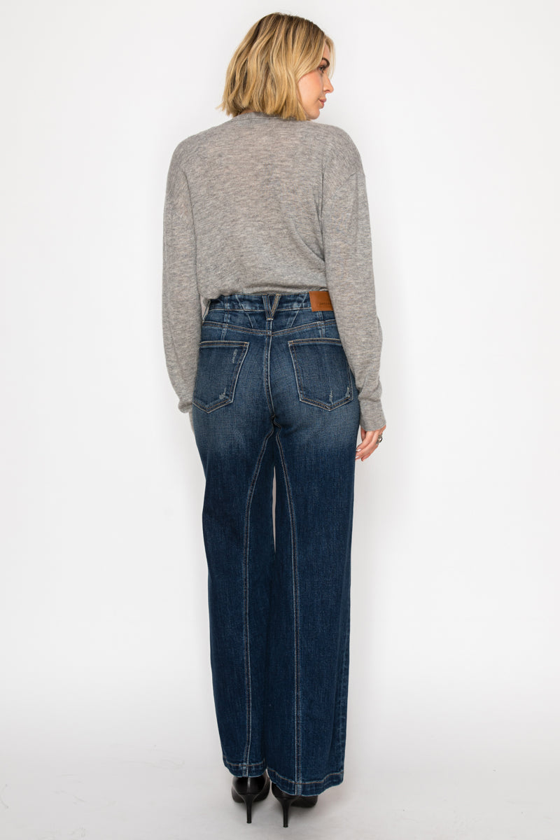 Hybrid Stretch Ripped Ultra High Rise Relaxed Flare Jeans in 13 (30) view 7 - High-Waisted - Hybrid Jeans Stretch