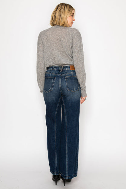 Hybrid Stretch Ripped Ultra High Rise Relaxed Flare Jeans in 13 (30) view 7 - High-Waisted - Hybrid Jeans Stretch