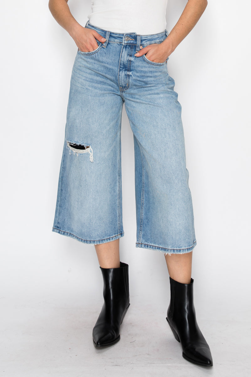 *hybrid Style* Ultra High Rise Relaxed Jort Jeans in M view 2 - High-Waisted (bottom)