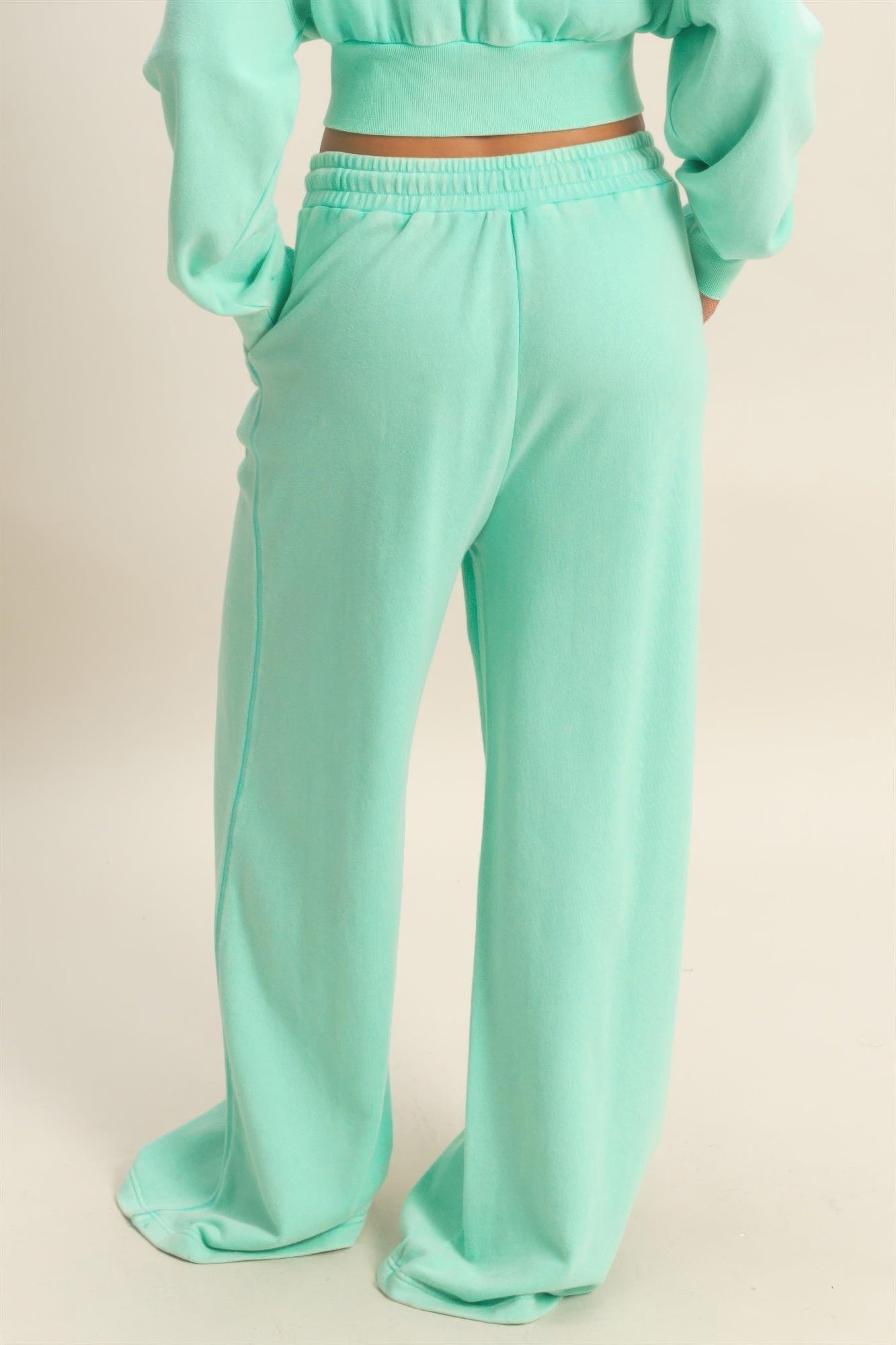 Hyfve Acid Wash French Terry Wide-leg Pants view 10 (bottom)