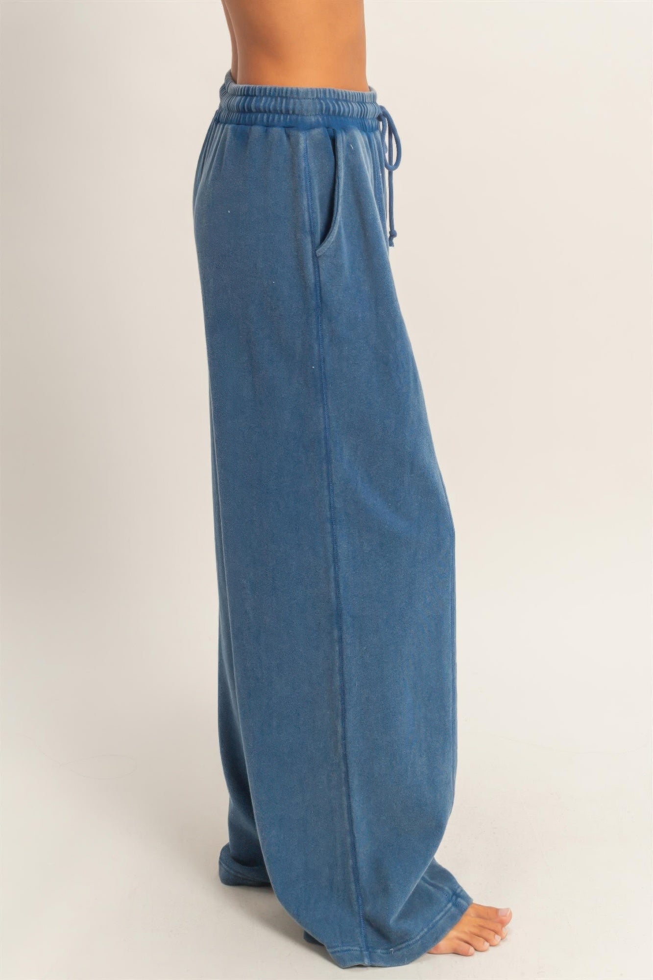 Hyfve Acid Wash French Terry Wide-leg Pants view 13 (bottom)